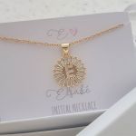 K14 - Stunning Initial Letter Necklace On Personalized Card Gold Cz Stainless Steel - E Initial - CB0111361