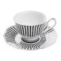 Jenna Clifford Ivory Noir Cups & Saucers - Set Of 4