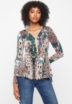 Peacock Knit Top With Front Zip - Multi