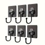 6PCS Large Heavy Duty Wall Hook Self Adhesive Hanging Hook Multipurpose Coat Hat Towel Key Sundry Hook Waterproof Hanger Hook Bathroom Toilet Kitchen Household