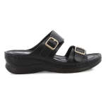 Pierre Cardin Twin Buckle Sandals - Black - 8