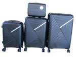 Smte Unbreakable Travel Luggage 4 Piece Suitcases Spinner Black With Keychain