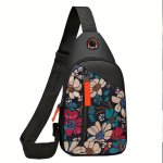 Boho Ethnic Casual Chest Bag Nylon Lightweight Sling Bag Portable Trendy Versatile Shoulder Bag