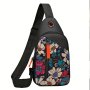 Boho Ethnic Casual Chest Bag Nylon Lightweight Sling Bag Portable Trendy Versatile Shoulder Bag