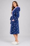 Ladies Plush Hooded Coral Fleece Luxury Winter Gown