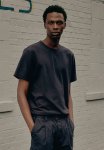 Regular Fit Waffled T-Shirt - Navy Blue