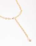 Goldair Gold Textured Y-necklace