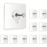 10PCS Self-adhesive Hooks Wall Hangers Without Nails Plastic Thumb Tack Hook 5.9KG Max Load Non-damaging Stick-on Picture Hangin