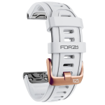Elite 20MM Easyfit Watch Strap - Garmin - White - Rose Gold Buckle