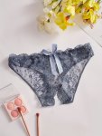 LaCie Lace See-through Open Crotch Briefs Intimates Panties Women's Sexy Lingerie & Underwear