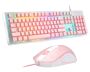 - K1 - Rgb Backlit Keyboard & Mouse With Floating Keycaps - Pink