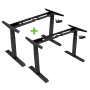 2 X Tekdesk's V2.0 Black Frames Only Height Adjustable Electronic Standing Desk - 2 X Tekdesk's V2.0 Black Frames Only