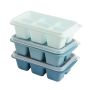 3 Pieces Reusable Silicone Ice Cube Tray With Lid