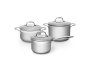 Silver Series Stainless Steel Cookware Set With Glass Lids 3-PIECE