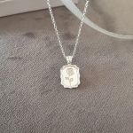 Elizabeth 925 Sterling Silver Rose Flower Necklace 9X16MM On 45CM Chain