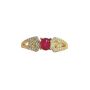 S925 Silver Ruby Ring Textured Niche Design Ring