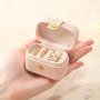 Chic MINI Faux Leather Jewelry Box For Rings & Earrings - Portable Snap Closure Ideal For Home Decor & Gifts