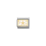 Composable Classic Link Star With White Background In Silver And 18K Gold