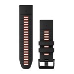 Garmin Quick Fit 26MM - Black flame Red Silicone Band