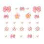 Resin Pink Bow Shoe Charms Cute Flower Clog Sandals Accessories - 22 Piece