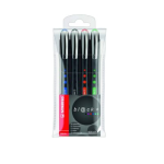 Stabilo Bl@ck Rollerball: Medium Assorted Wallet 4S