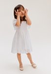 Cotton Dress With Broderie Anglaise - White