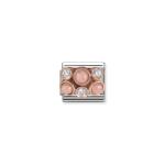 Composable Classic Link 9K Gold Pink Coral Cluster