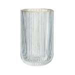 Ribbed Glass Hi-ball With Gold Rim