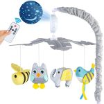 Baby Crib Mobile With Music And Lights Mobile For Crib With Remote Control Rotation Starlight Projection Crib Toys For Babies Bo