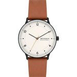 Skagen Riis Three-hand Medium Brown Leather Men's Watch SKW6883