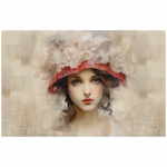 Bolster Cushion Paper Collage Lady