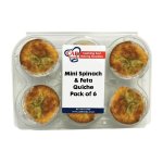 Frozen MINI Spinach & Feta Quiche Pack Of 6