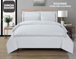 Simon Baker T200 Cotton Percale Embroidered Duvet Cover Set - Roxanne Cashmere stone Various Sizes - Cashmere Super King 260 X