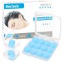 Becheln Ear Plugs For Sleeping Waterproof Moldable Silicone Earplugs For Sleeping Noise Cancelling Mowing Swimming And Concerts 8 Pair 16 Count