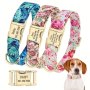 Personalize Your Dog's Look With A Customized Flower Printed Collar - Perfect For Medium & Large Dogs