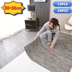12 24PCS Hanging Decorative Tiles Self-adhesive Vinyl Floor Tiles Diy 3D Marble Pattern With Aluminum Foil Layer Peel And Stick