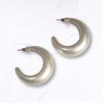 Matt Chunky Hoop Earrings - Silver Free