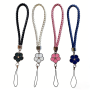 4-PIECE Braided Wrist Lanyards With Flower Pendant - Anti-lost Phone Strap