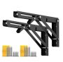 2 Pack 10 Inch Folding Shelf Brackets Heavy Duty Collapsible Brackets