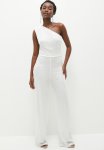 Metallic Asym Jumpsuit - White