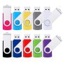 4GB USB 2.0 Flash Drive Pnstaw Swivel Memory Stick Thumb Drive Pen Drives Jump Drive For Data Storage File Sharing 10 Pack Multi-color 4GB