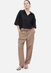 Linen-blend Tapered Trousers - Beige
