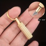Compact Brass Capsule Pocket Knife - Multifunctional Portable Keychain Tool For Outdoor Survival & Everyday Use