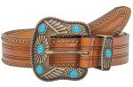 Western Belt For Womens Cowboy Cowgirl Pu-leather Floral Belt