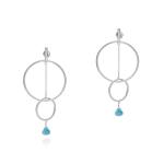 Celestial Compas Earrings - 18KT White Gold Vermeil