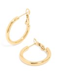 Waterproof Gold Plated Stainless Steel Hoop Earrings 30 Mm