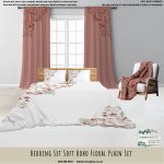 Kids Duvet Set Soft Boho Floral Plain