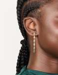 Goldair Gold Plated Long Cubic Zirconia Drop Earrings