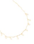 Waterproof Gold Plated Stainless Steel Cubic Zirconia Droplet Charms Necklace