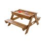 Kiddies 4 Seater Picnic Table With Built-in Sand Tray Varnish Finish